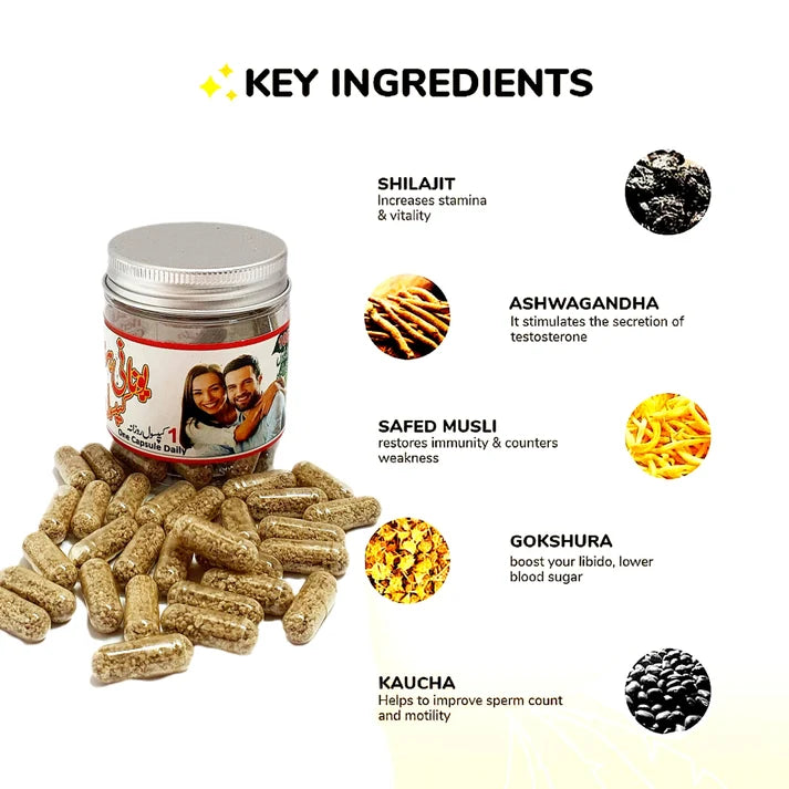 Unani Herbal Capsules – 62 Herbal & Mineral Blend